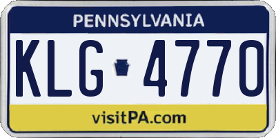PA license plate KLG4770