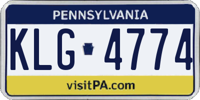 PA license plate KLG4774