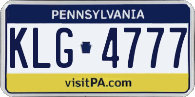 PA license plate KLG4777