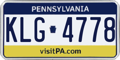 PA license plate KLG4778