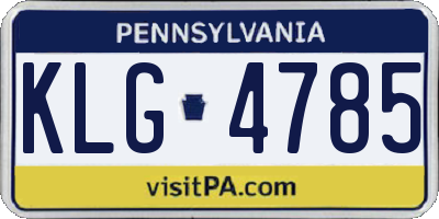 PA license plate KLG4785