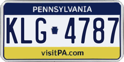 PA license plate KLG4787