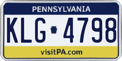 PA license plate KLG4798