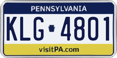 PA license plate KLG4801