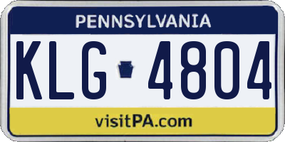 PA license plate KLG4804