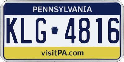 PA license plate KLG4816