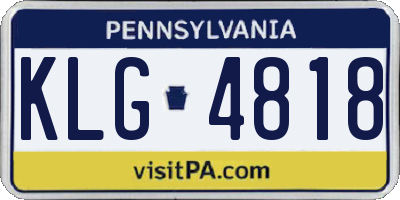 PA license plate KLG4818