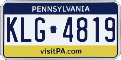 PA license plate KLG4819