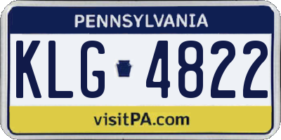 PA license plate KLG4822