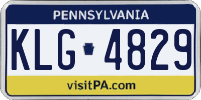 PA license plate KLG4829
