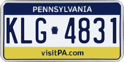 PA license plate KLG4831