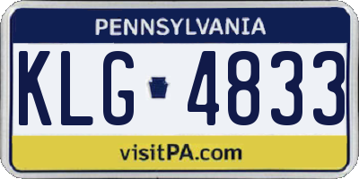 PA license plate KLG4833