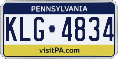 PA license plate KLG4834