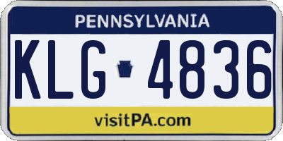 PA license plate KLG4836