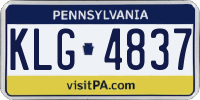 PA license plate KLG4837