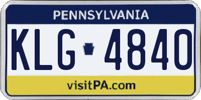PA license plate KLG4840
