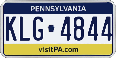 PA license plate KLG4844