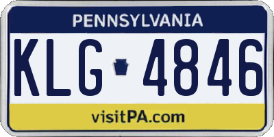 PA license plate KLG4846