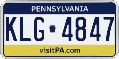 PA license plate KLG4847
