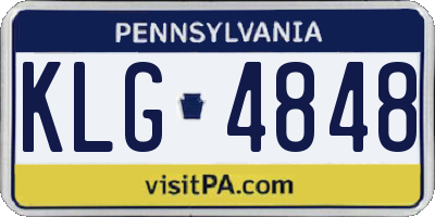 PA license plate KLG4848