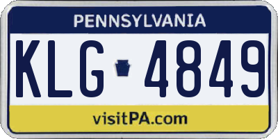 PA license plate KLG4849