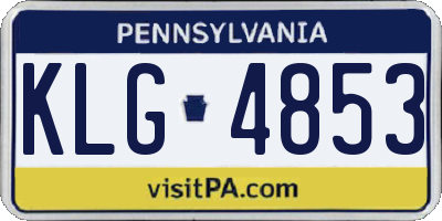 PA license plate KLG4853