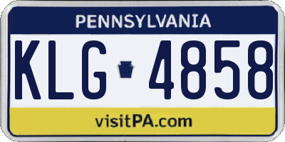 PA license plate KLG4858