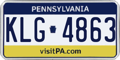 PA license plate KLG4863