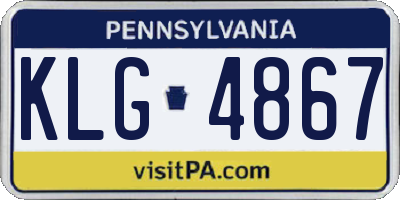 PA license plate KLG4867