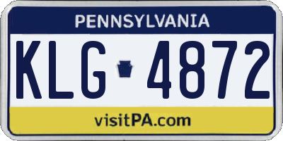 PA license plate KLG4872