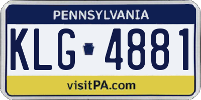 PA license plate KLG4881
