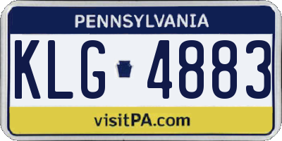 PA license plate KLG4883