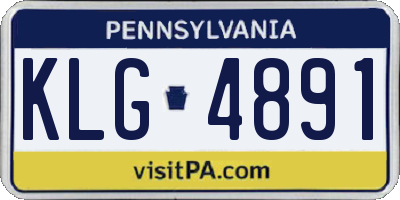 PA license plate KLG4891