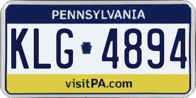 PA license plate KLG4894