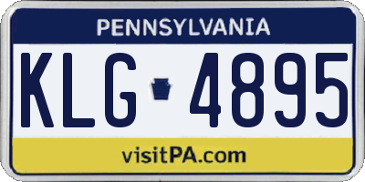 PA license plate KLG4895