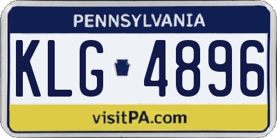 PA license plate KLG4896