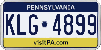 PA license plate KLG4899