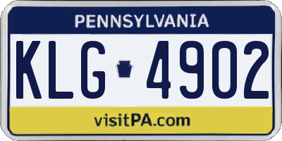 PA license plate KLG4902