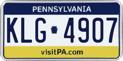 PA license plate KLG4907