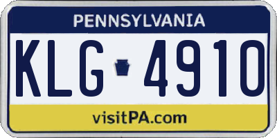 PA license plate KLG4910