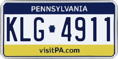 PA license plate KLG4911