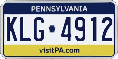PA license plate KLG4912