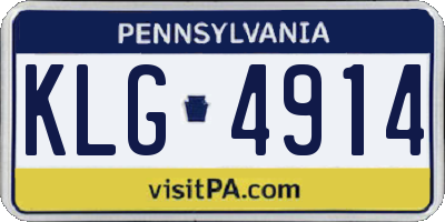 PA license plate KLG4914