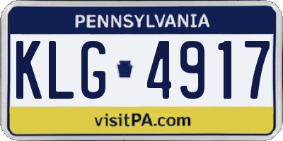 PA license plate KLG4917