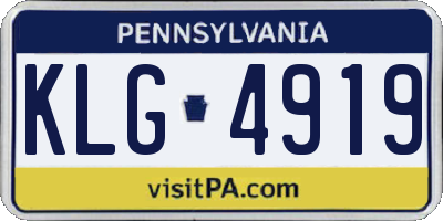 PA license plate KLG4919