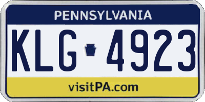 PA license plate KLG4923
