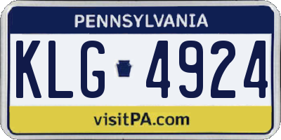 PA license plate KLG4924