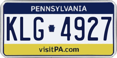 PA license plate KLG4927