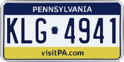 PA license plate KLG4941