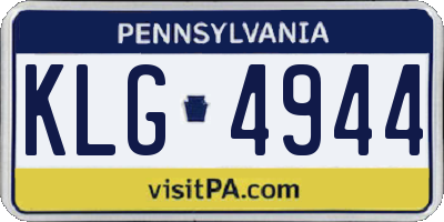 PA license plate KLG4944